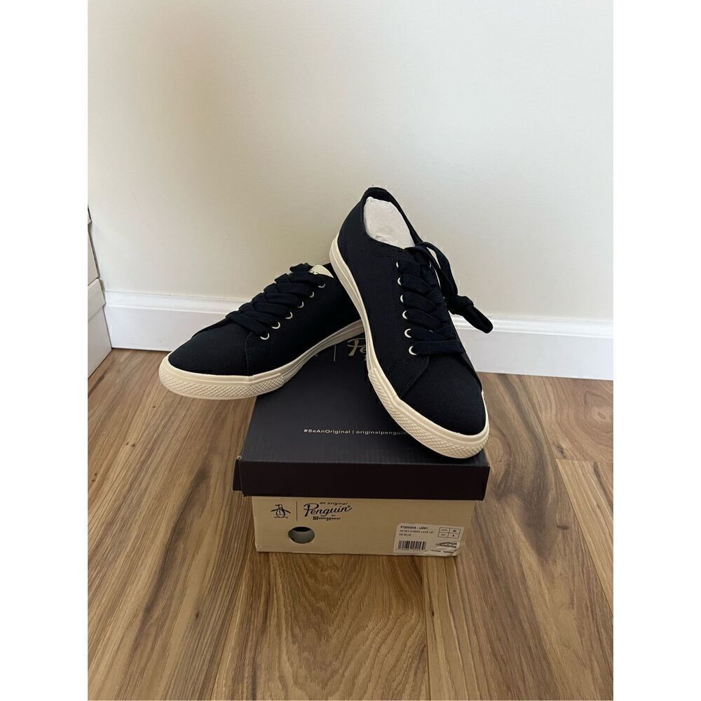 Original Penguin NWT Men's Petey Stripe Lace Up Sneaker Navy sz 8